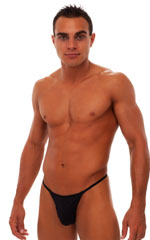mens pouch enhanced sexy g string swimsuit micro thong swimwear in Matte Black